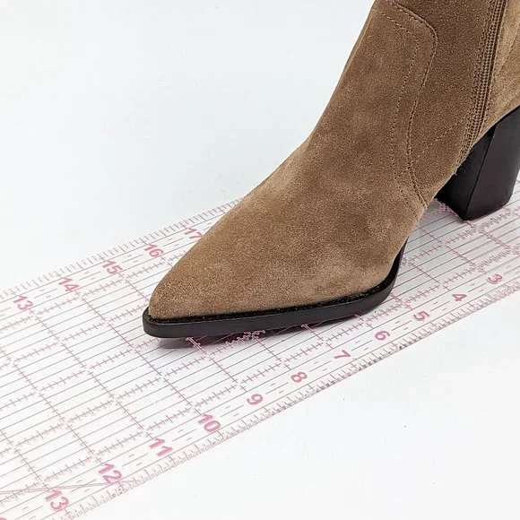 Jeffrey Campbell Women Jolena Natural Suede Western Pointy Boots size 6 - Picture 3 of 12